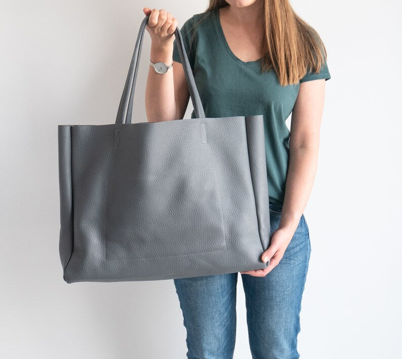 Gray Oversize Shopper Bag