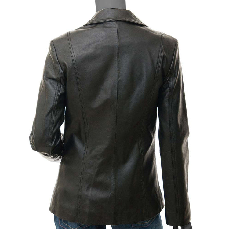 Leather Black Blazer Coat