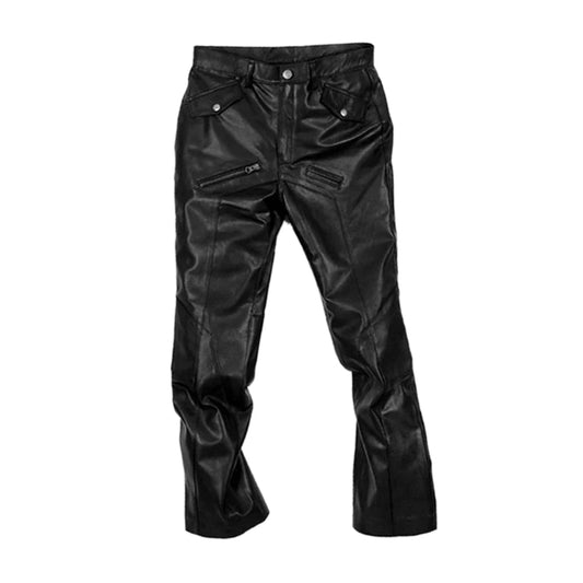 Leather Cargo Black Jeans Style