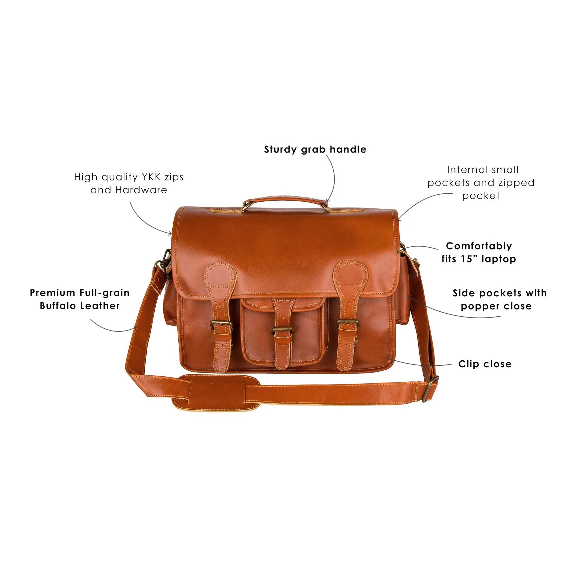 Leather Tan leather Leather Satchels