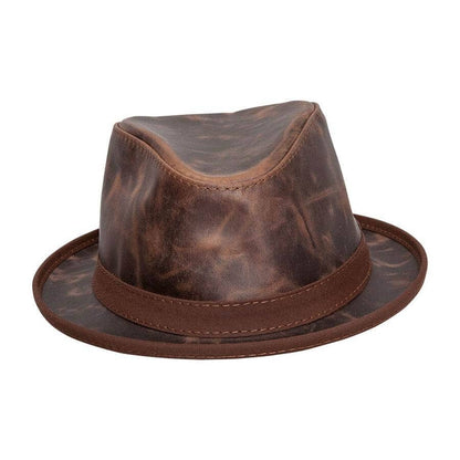 Men Trilby Leather Fedora Hat