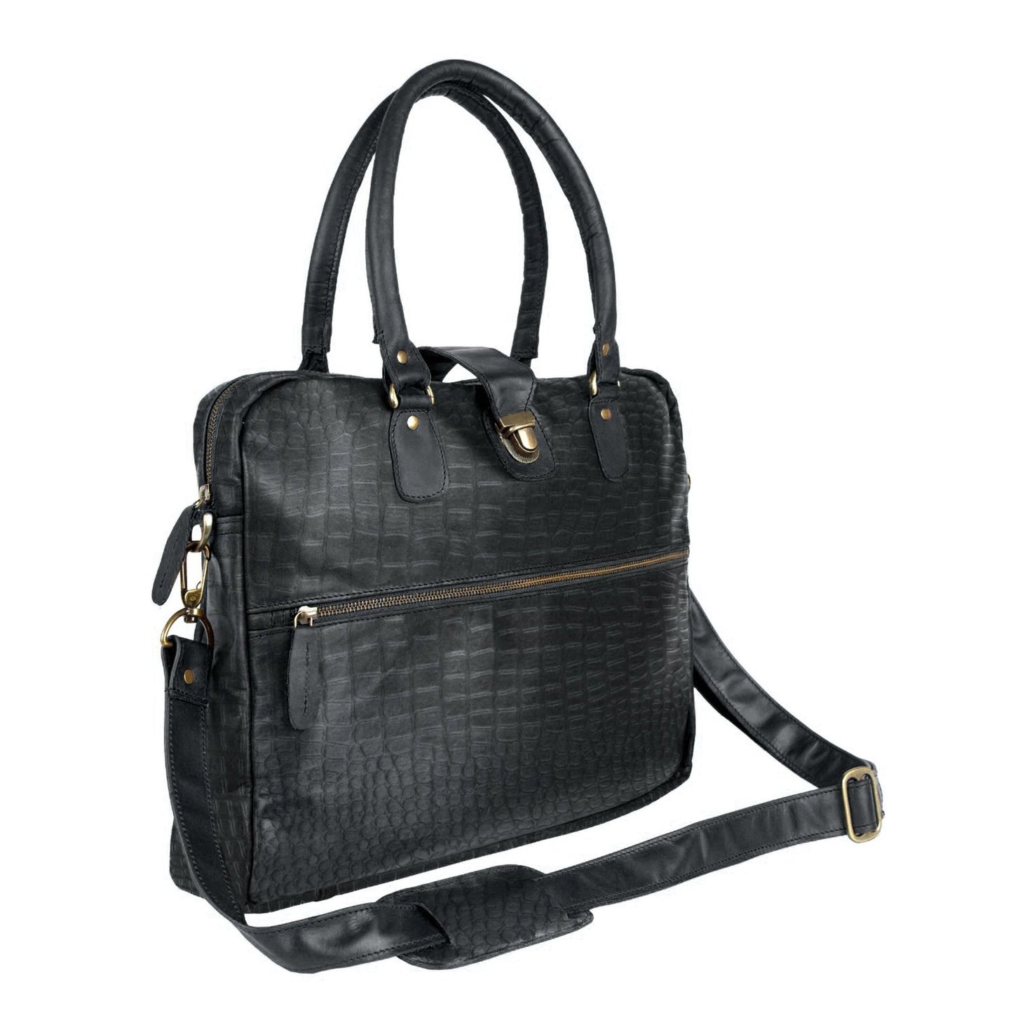 Personalized Black Crocodile Bag