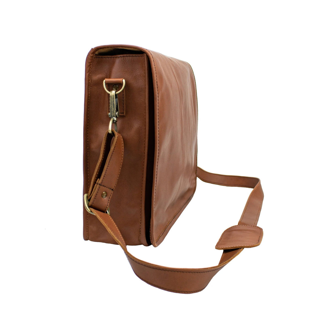 Personalized Brown Leather Satchels